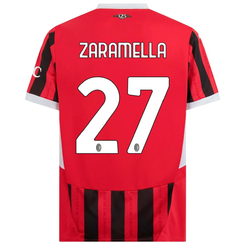 Danxen Kid Mattia Zaramella #27 Red Black Home Jersey 2024/25 T-Shirt