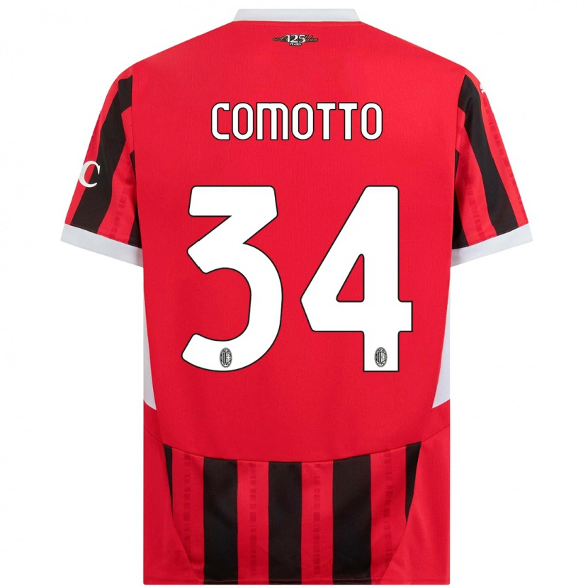 Danxen Kid Christian Comotto #34 Red Black Home Jersey 2024/25 T-Shirt