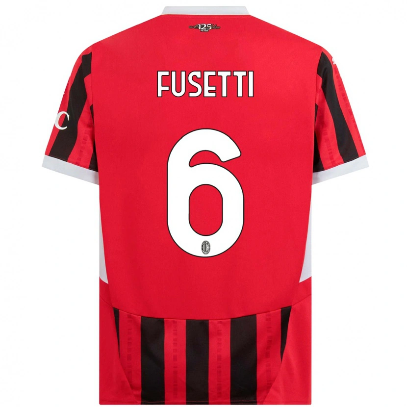 Danxen Kid Laura Fusetti #6 Red Black Home Jersey 2024/25 T-Shirt