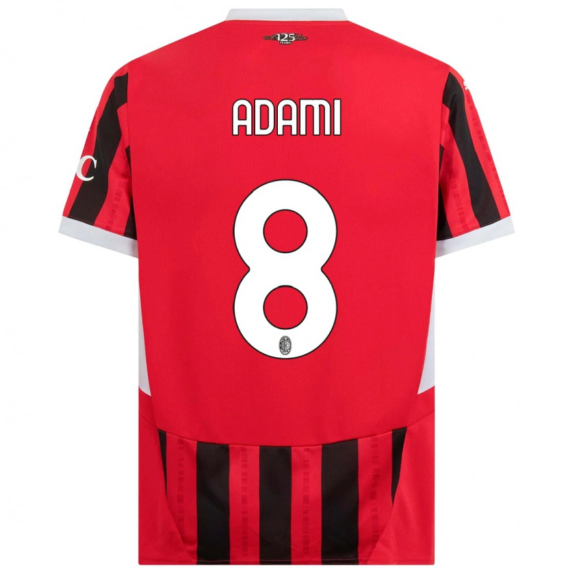 Danxen Kid Greta Adami #8 Red Black Home Jersey 2024/25 T-Shirt