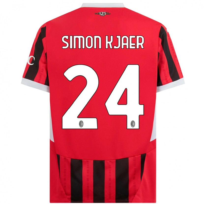 Danxen Kid Simon Kjaer #24 Red Black Home Jersey 2024/25 T-Shirt