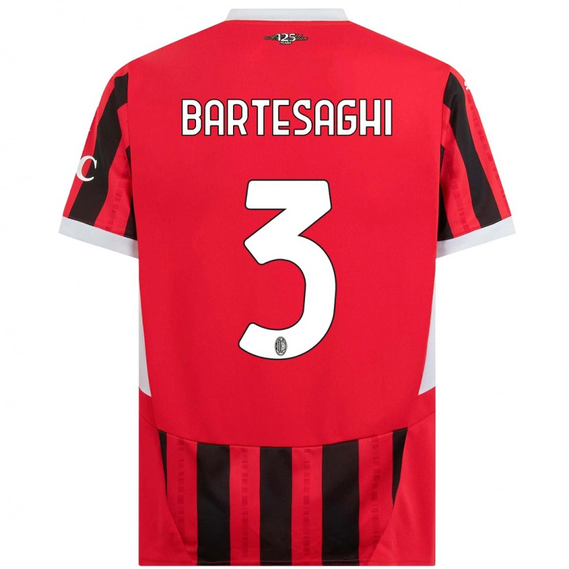 Danxen Kid Davide Bartesaghi #3 Red Black Home Jersey 2024/25 T-Shirt