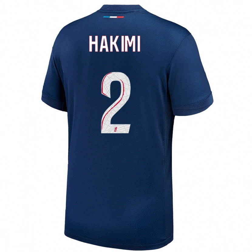 Danxen Kid Achraf Hakimi #2 Navy Blue White Home Jersey 2024/25 T-Shirt