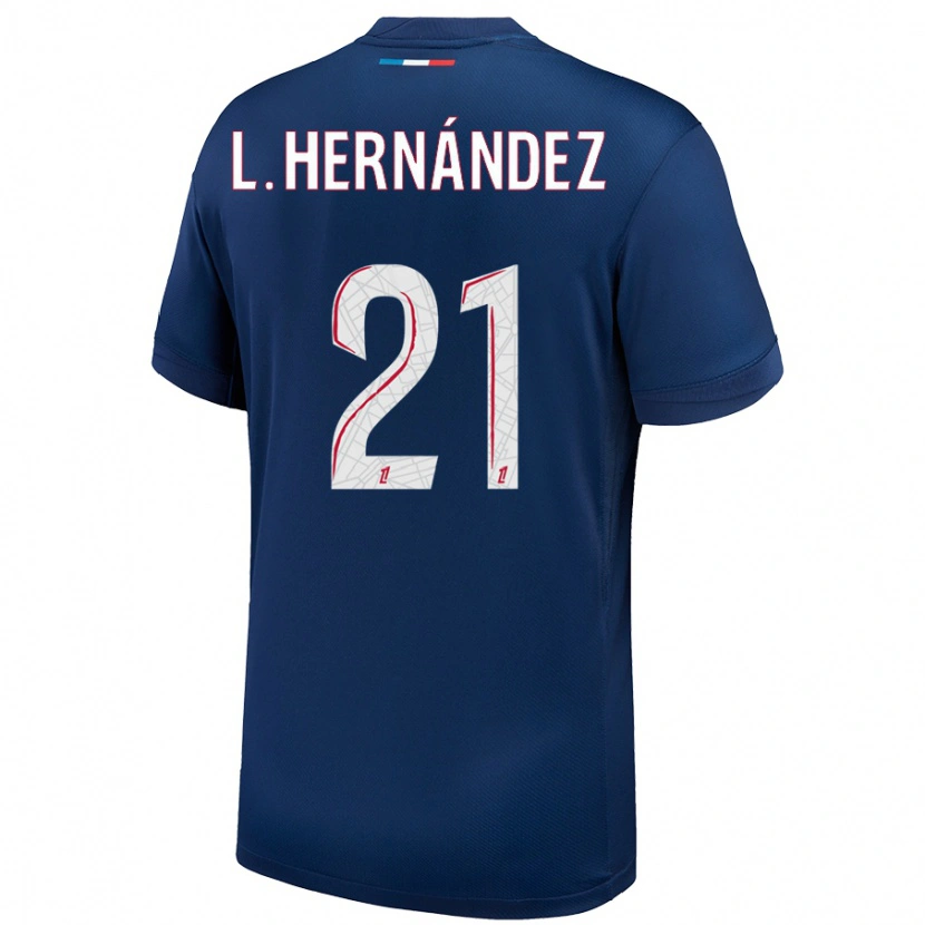 Danxen Kid Lucas Hernández #21 Navy Blue White Home Jersey 2024/25 T-Shirt