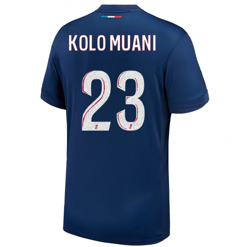 Danxen Kid Randal Kolo Muani #23 Navy Blue White Home Jersey 2024/25 T-Shirt