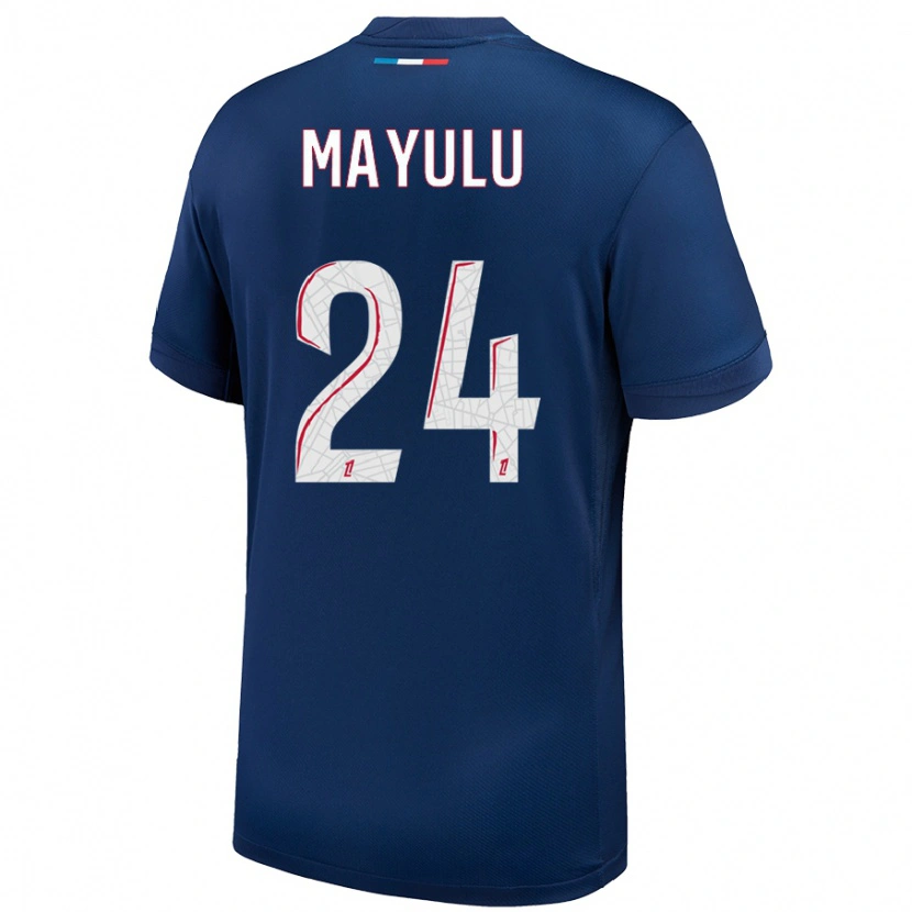 Danxen Kid Senny Mayulu #24 Navy Blue White Home Jersey 2024/25 T-Shirt