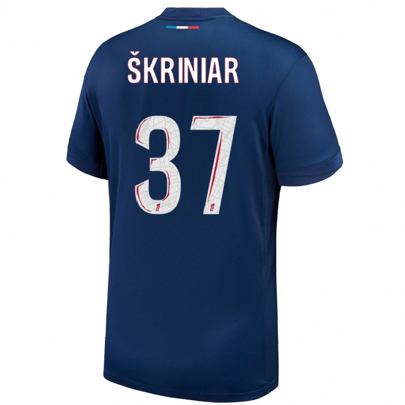 Danxen Kid Milan Skriniar #37 Navy Blue White Home Jersey 2024/25 T-Shirt