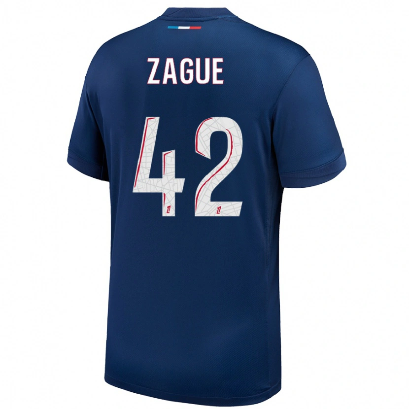 Danxen Kid Yoram Zague #42 Navy Blue White Home Jersey 2024/25 T-Shirt