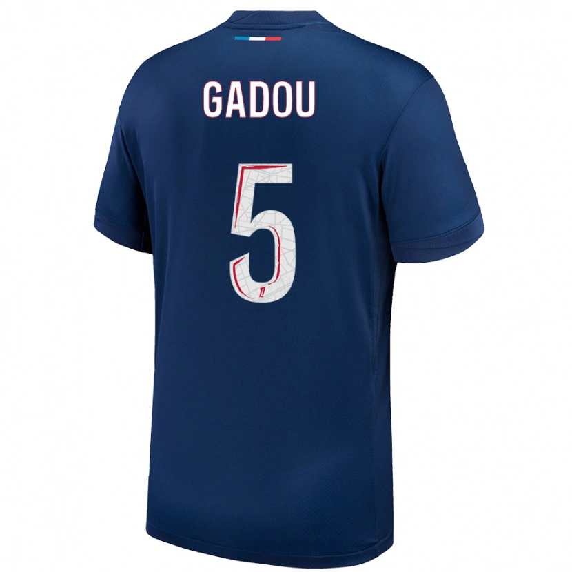 Danxen Kid Joane Gadou #5 Navy Blue White Home Jersey 2024/25 T-Shirt