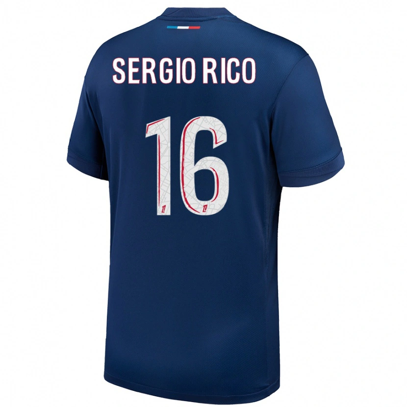 Danxen Kid Sergio Rico #16 Navy Blue White Home Jersey 2024/25 T-Shirt