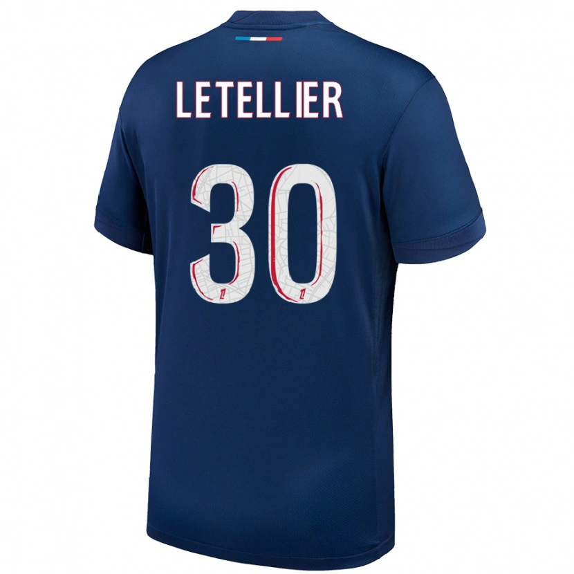 Danxen Kid Alexandre Letellier #30 Navy Blue White Home Jersey 2024/25 T-Shirt