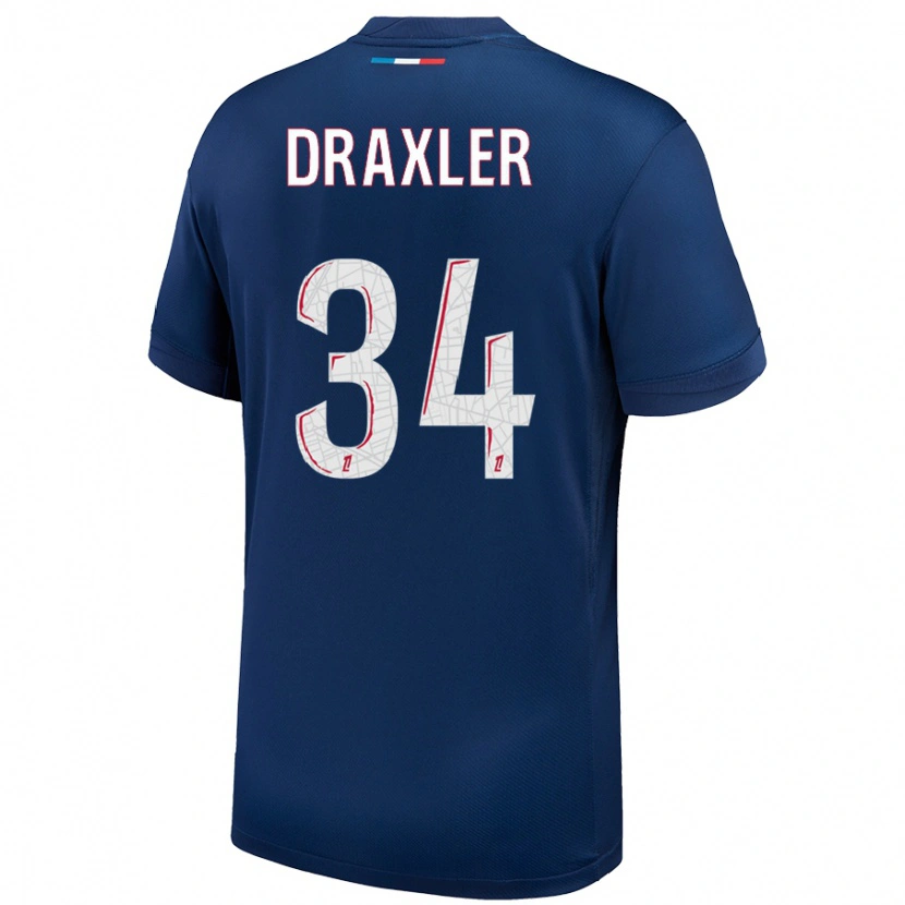 Danxen Kid Julian Draxler #34 Navy Blue White Home Jersey 2024/25 T-Shirt