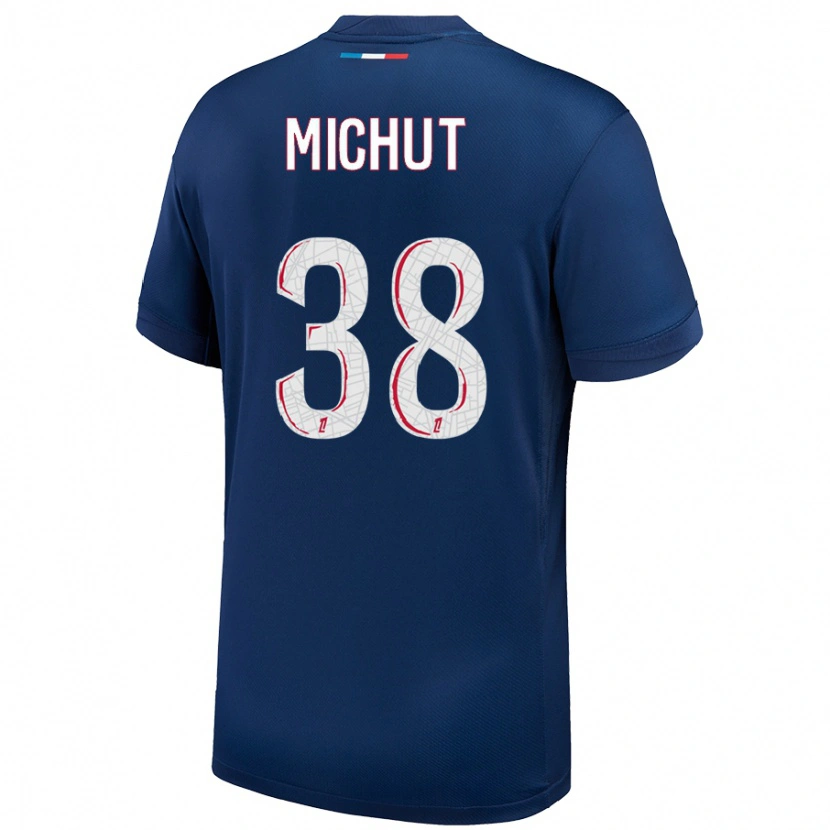 Danxen Kid Edouard Michut #38 Navy Blue White Home Jersey 2024/25 T-Shirt