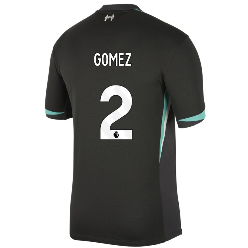 Danxen Kid Joe Gomez #2 Black Anthracite White Away Jersey 2024/25 T-Shirt