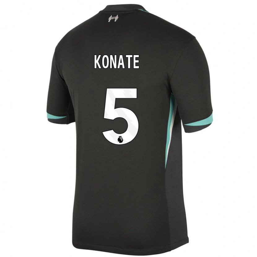 Danxen Kid Ibrahima Konaté #5 Black Anthracite White Away Jersey 2024/25 T-Shirt