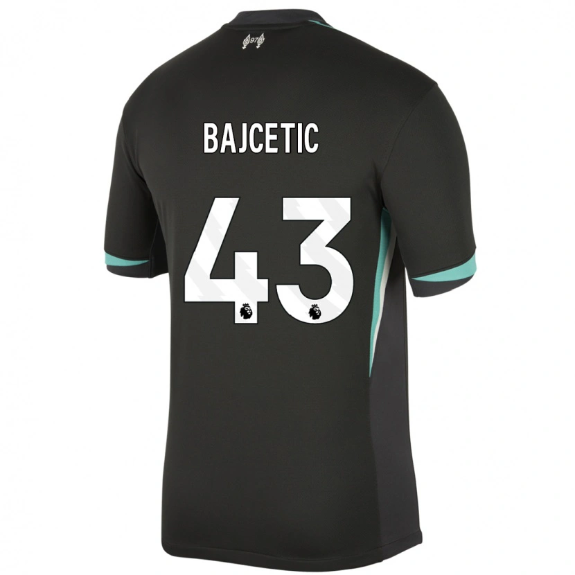 Danxen Kid Stefan Bajcetic #43 Black Anthracite White Away Jersey 2024/25 T-Shirt