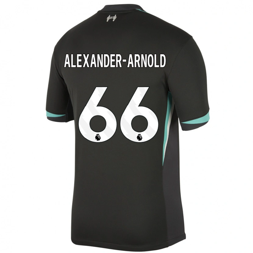 Danxen Kid Trent Alexander-Arnold #66 Black Anthracite White Away Jersey 2024/25 T-Shirt