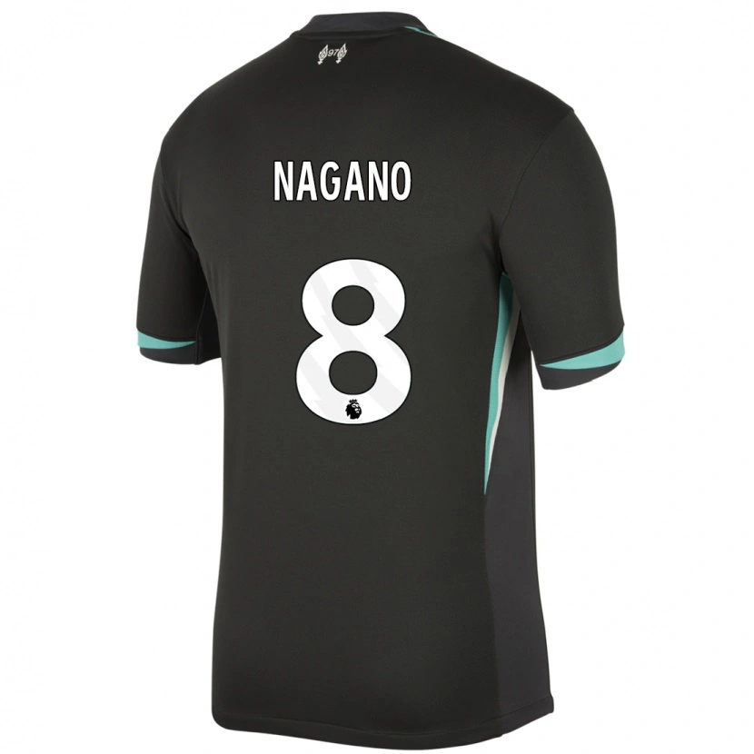 Danxen Kid Fūka Nagano #8 Black Anthracite White Away Jersey 2024/25 T-Shirt