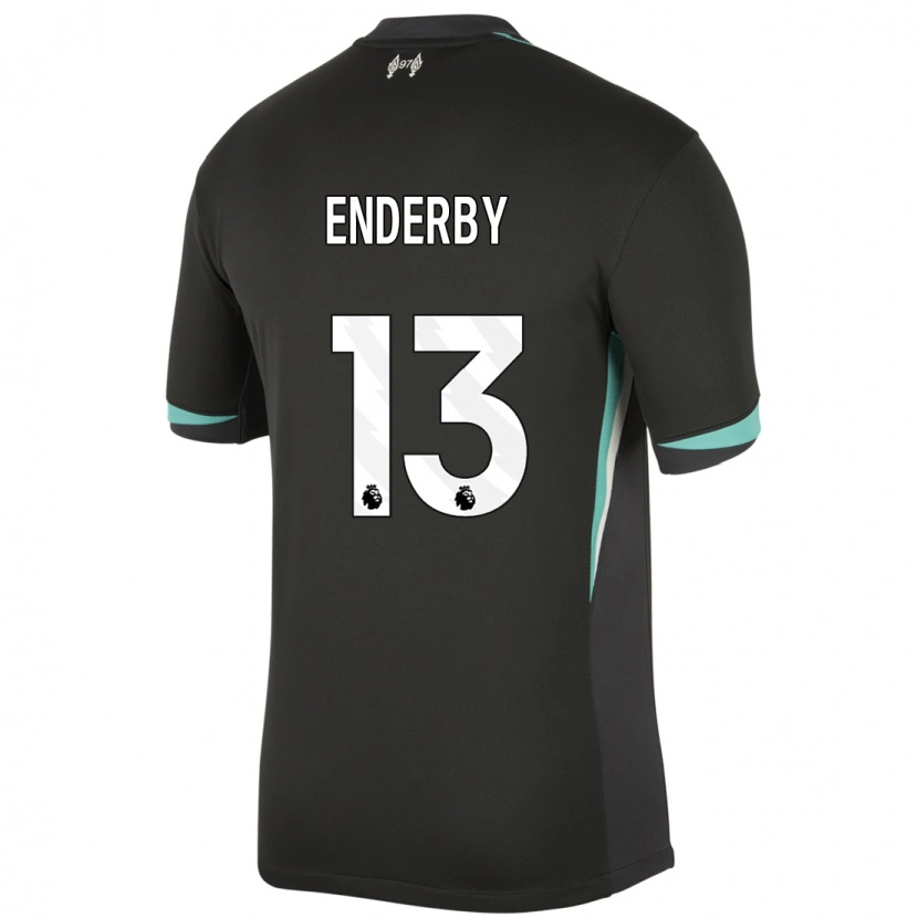 Danxen Kid Mia Enderby #13 Black Anthracite White Away Jersey 2024/25 T-Shirt