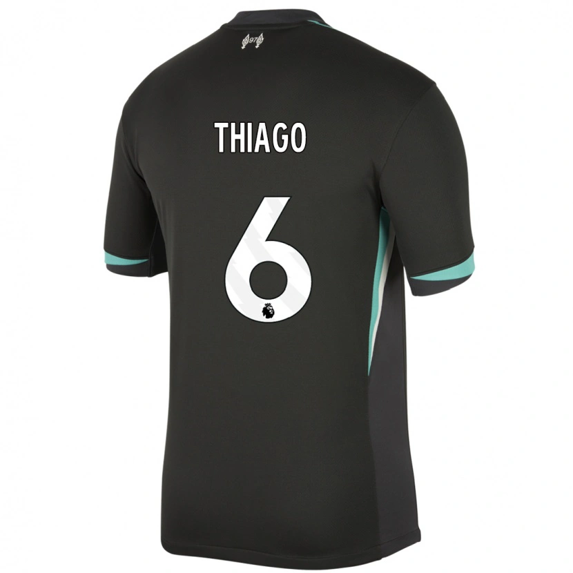 Danxen Kid Thiago #6 Black Anthracite White Away Jersey 2024/25 T-Shirt