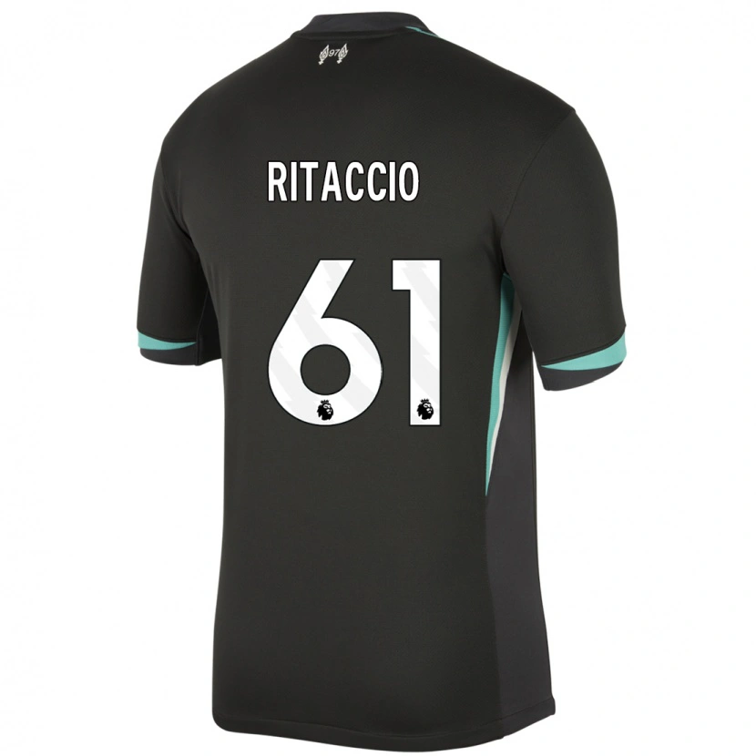 Danxen Kid Matteo Ritaccio #61 Black Anthracite White Away Jersey 2024/25 T-Shirt