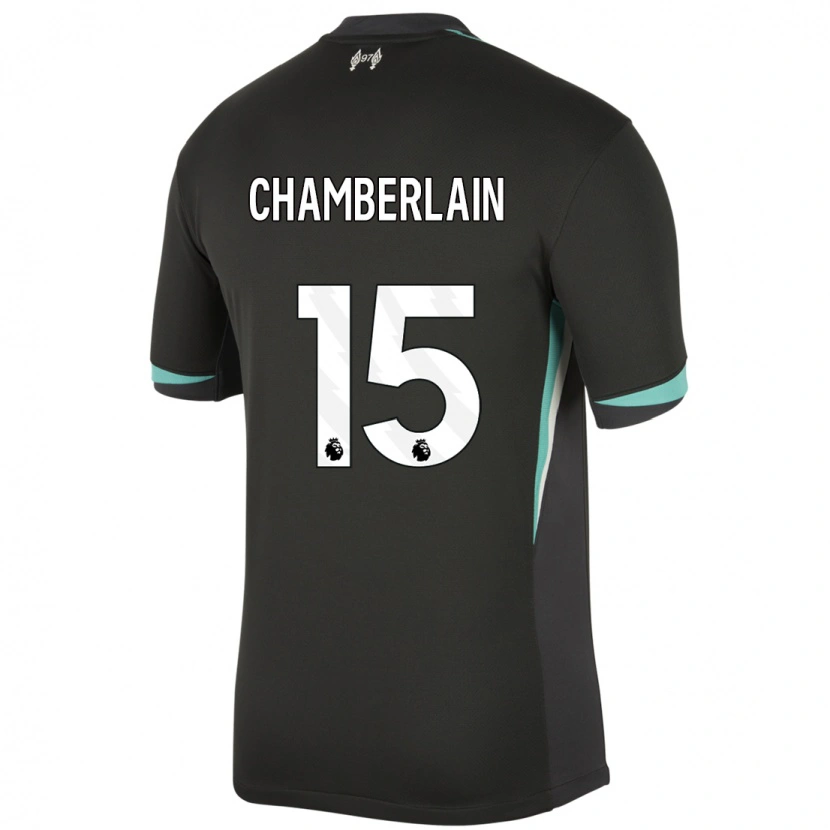 Danxen Kid Alex Oxlade Chamberlain #15 Black Anthracite White Away Jersey 2024/25 T-Shirt