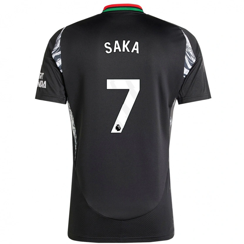 Danxen Kid Bukayo Saka #7 Black Away Jersey 2024/25 T-Shirt