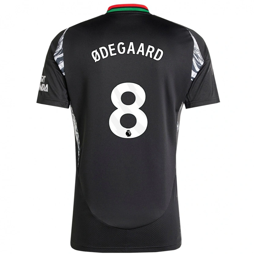 Danxen Kid Martin Ødegaard #8 Black Away Jersey 2024/25 T-Shirt