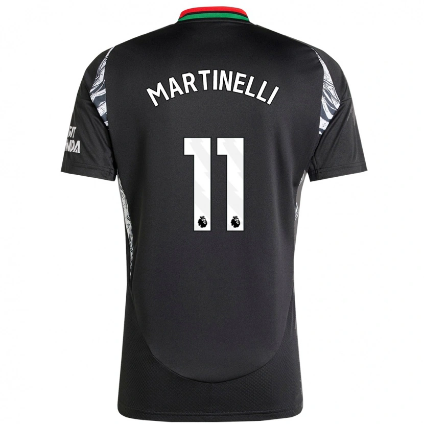 Danxen Kid Gabriel Martinelli #11 Black Away Jersey 2024/25 T-Shirt