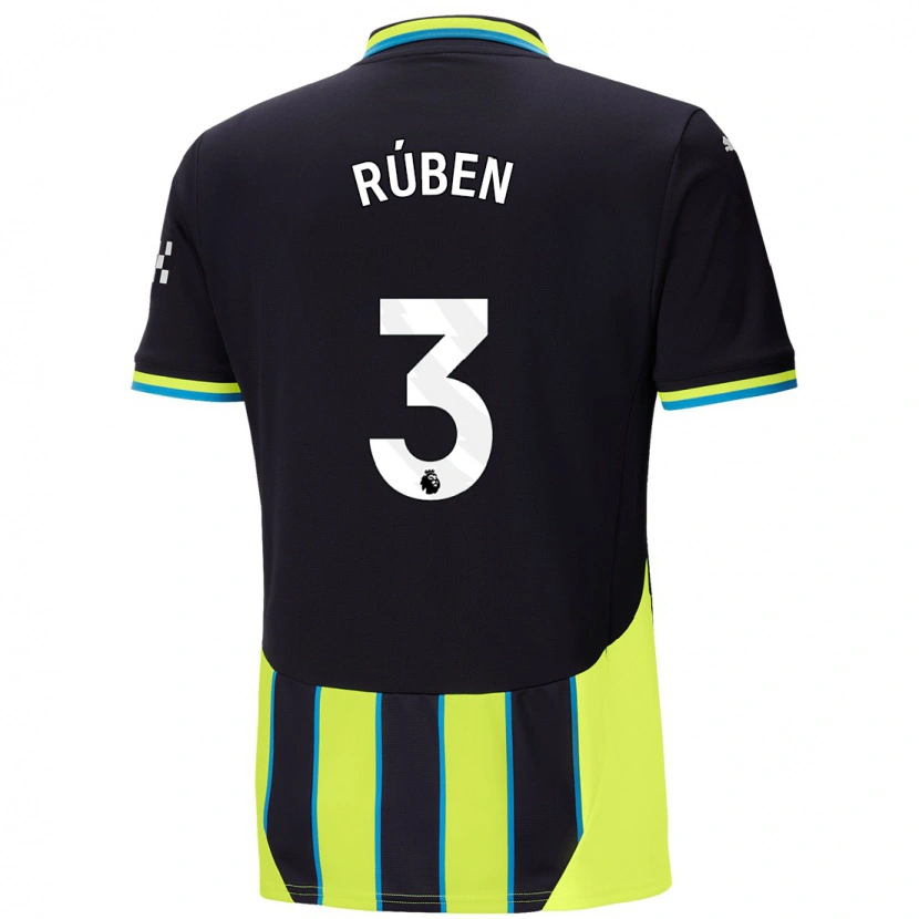 Danxen Kid Rúben Dias #3 Blue Yellow Away Jersey 2024/25 T-Shirt