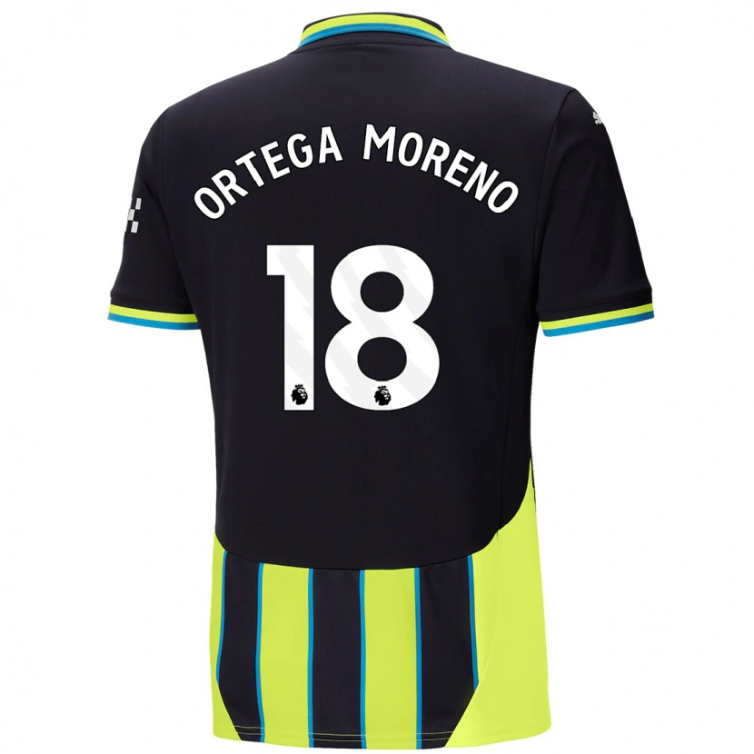 Danxen Kid Stefan Ortega #18 Blue Yellow Away Jersey 2024/25 T-Shirt