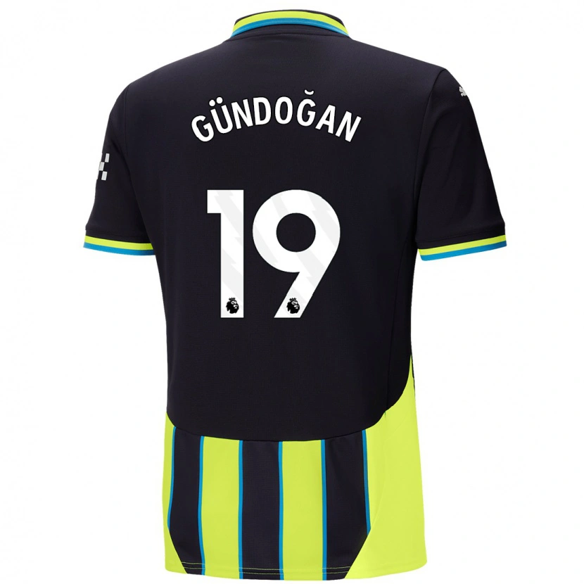 Danxen Kid İlkay Gündoğan #19 Blue Yellow Away Jersey 2024/25 T-Shirt