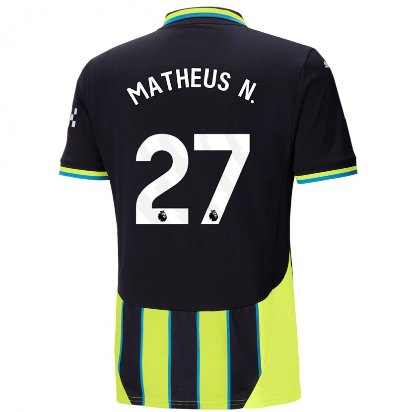 Danxen Kid Matheus Nunes #27 Blue Yellow Away Jersey 2024/25 T-Shirt