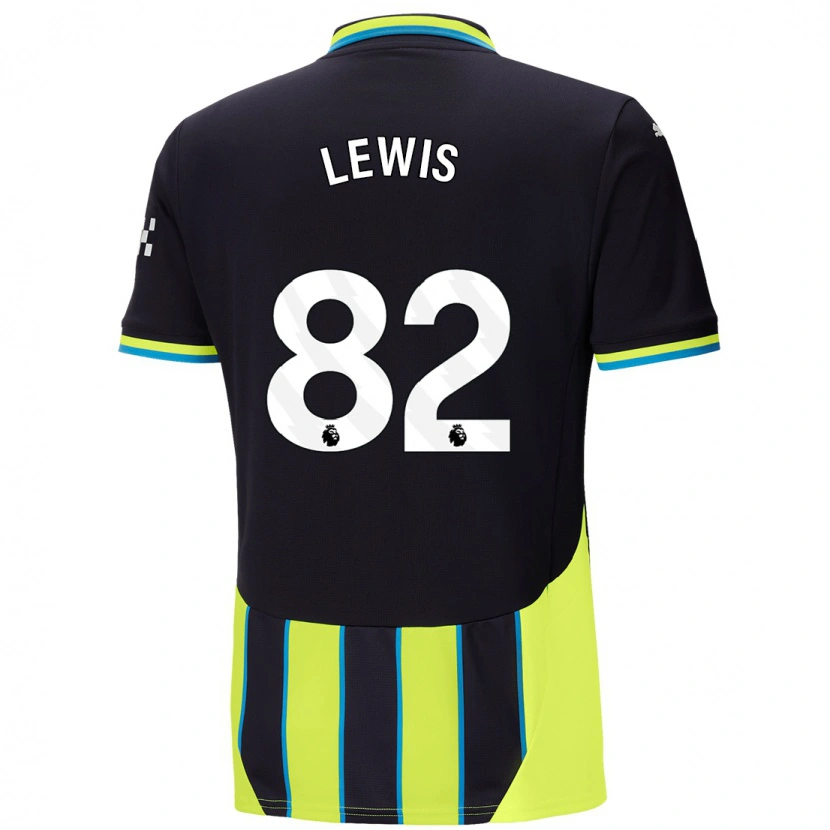 Danxen Kid Rico Lewis #82 Blue Yellow Away Jersey 2024/25 T-Shirt