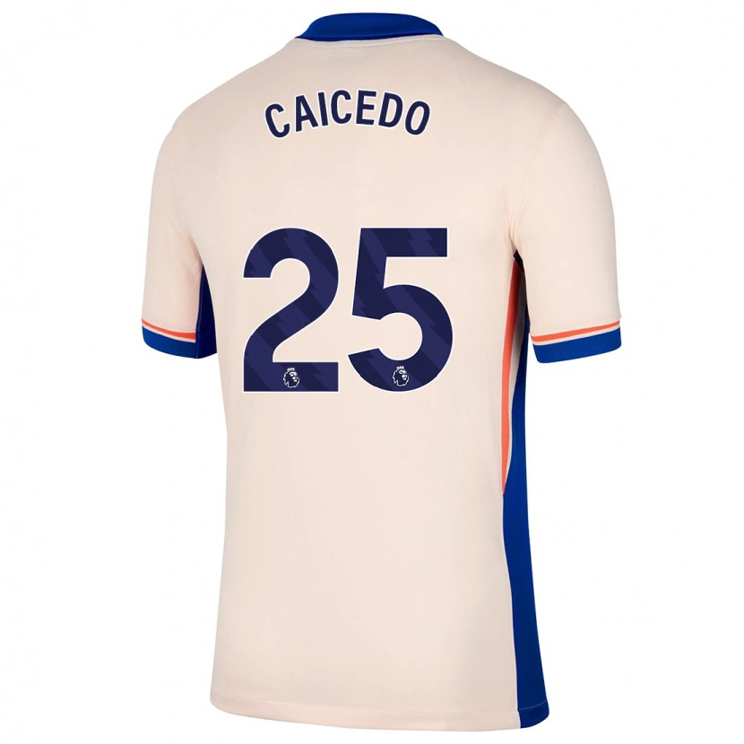 Danxen Kid Moisés Caicedo #25 Light Beige Away Jersey 2024/25 T-Shirt