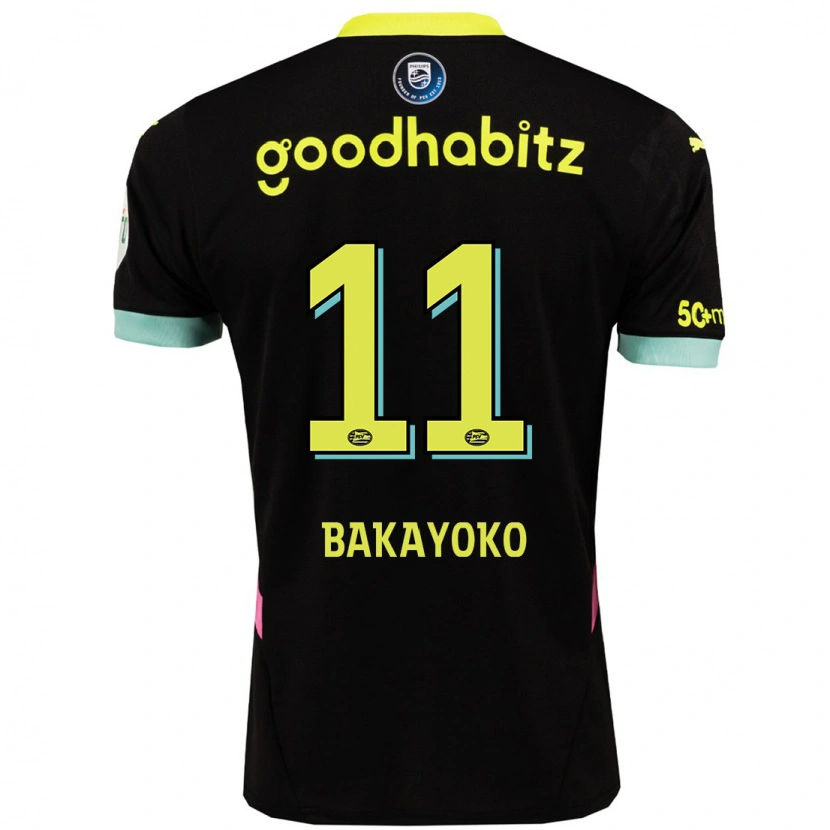 Danxen Kid Johan Bakayoko #11 Black Yellow Away Jersey 2024/25 T-Shirt