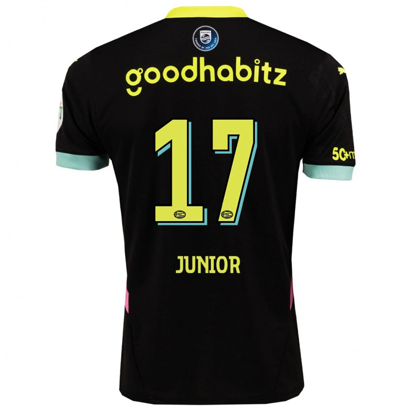 Danxen Kid Mauro Júnior #17 Black Yellow Away Jersey 2024/25 T-Shirt