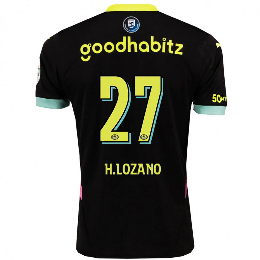 Danxen Kid Hirving Lozano #27 Black Yellow Away Jersey 2024/25 T-Shirt