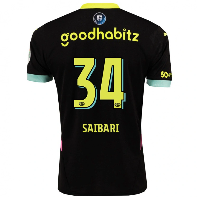 Danxen Kid Ismael Saibari #34 Black Yellow Away Jersey 2024/25 T-Shirt