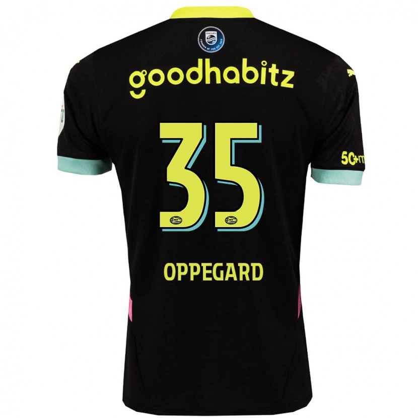 Danxen Kid Fredrik Oppegård #35 Black Yellow Away Jersey 2024/25 T-Shirt