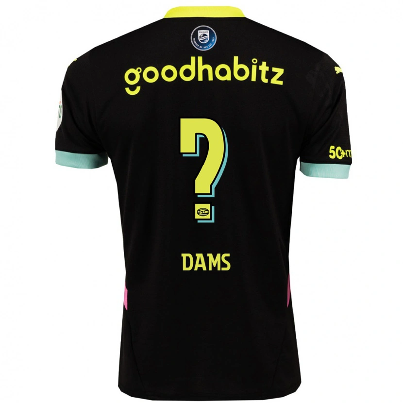 Danxen Kid Matteo Dams #0 Black Yellow Away Jersey 2024/25 T-Shirt