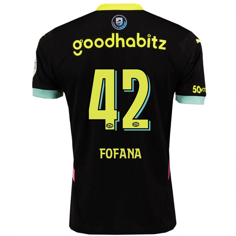 Danxen Kid Fodé Fofana #42 Black Yellow Away Jersey 2024/25 T-Shirt