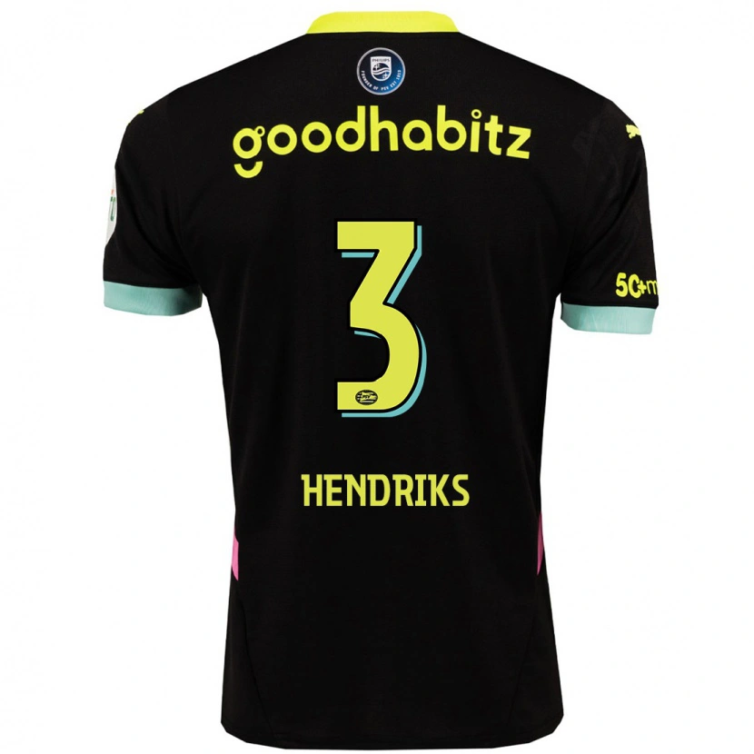 Danxen Kid Gwyneth Hendriks #3 Black Yellow Away Jersey 2024/25 T-Shirt