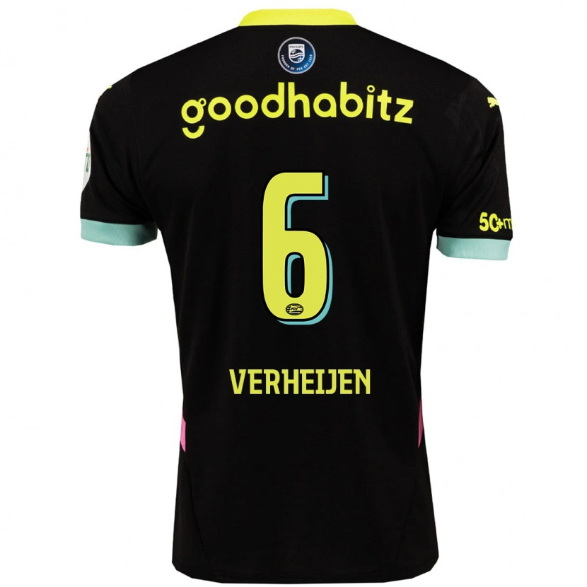 Danxen Kid Janneke Verheijen #6 Black Yellow Away Jersey 2024/25 T-Shirt