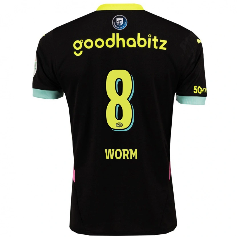 Danxen Kid Siri Worm #8 Black Yellow Away Jersey 2024/25 T-Shirt