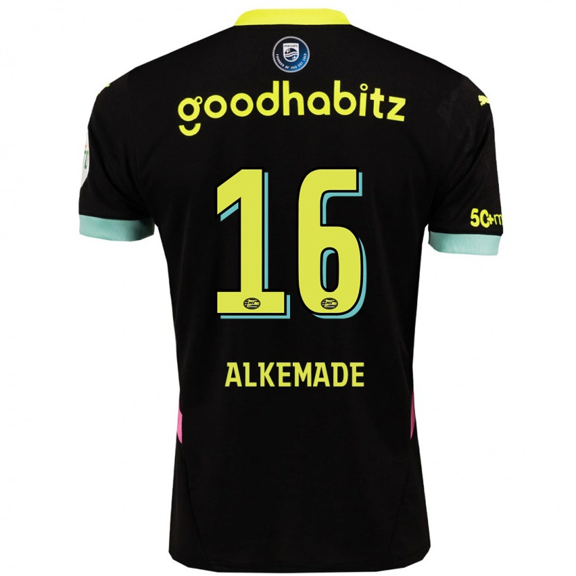 Danxen Kid Lisan Alkemade #16 Black Yellow Away Jersey 2024/25 T-Shirt