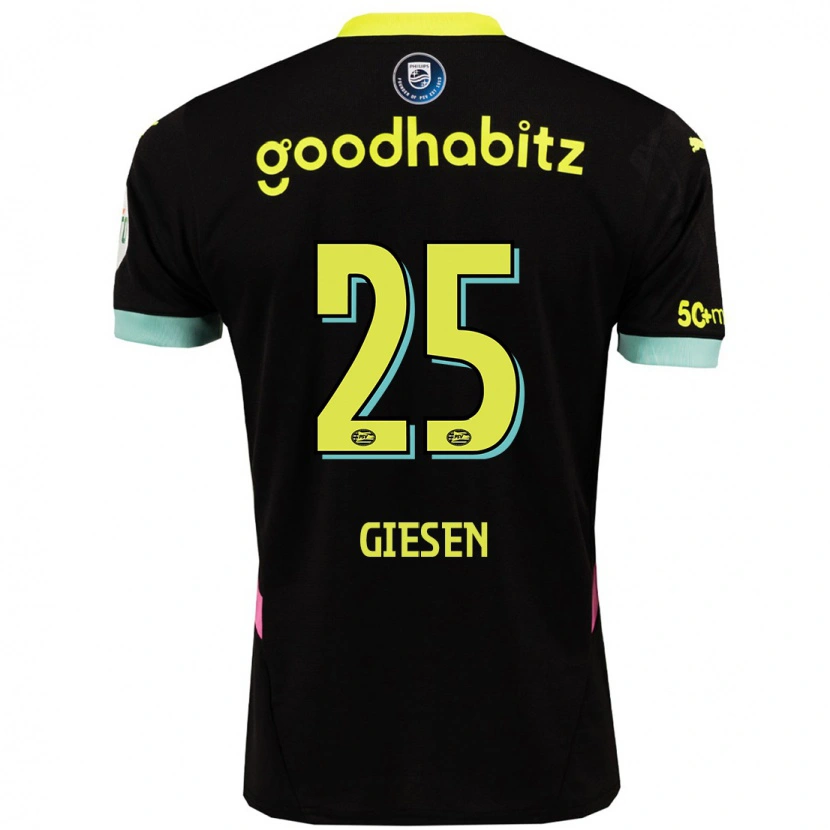 Danxen Kid Suzanne Giesen #25 Black Yellow Away Jersey 2024/25 T-Shirt