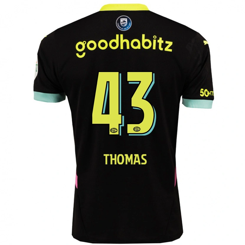 Danxen Kid Kealyn Thomas #43 Black Yellow Away Jersey 2024/25 T-Shirt