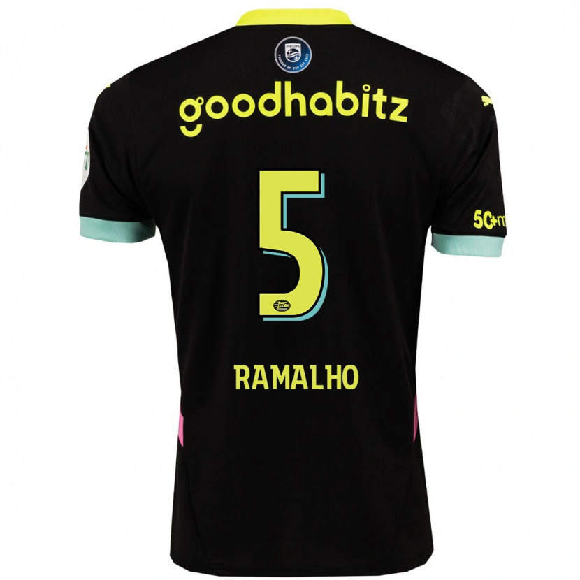 Danxen Kid André Ramalho #5 Black Yellow Away Jersey 2024/25 T-Shirt