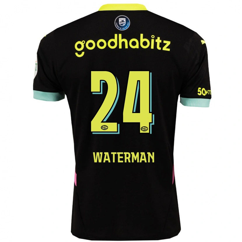 Danxen Kid Boy Waterman #24 Black Yellow Away Jersey 2024/25 T-Shirt